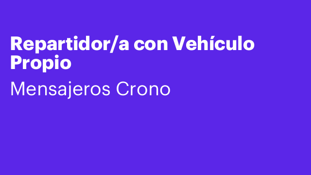 Repartidor/a con Vehículo Propio