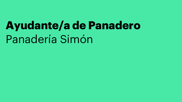 Ayudante/a de Panadero