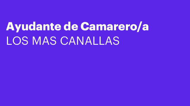 Ayudante de Camarero/a