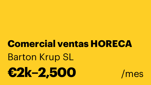 Comercial ventas HORECA