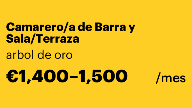 Camarero/a de Barra y Sala/Terraza