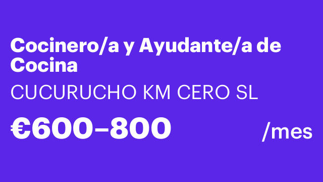 Cocinero/a y Ayudante/a de Cocina