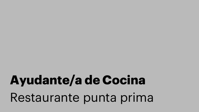 Ayudante/a de Cocina