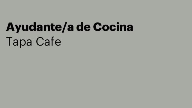 Ayudante/a de Cocina