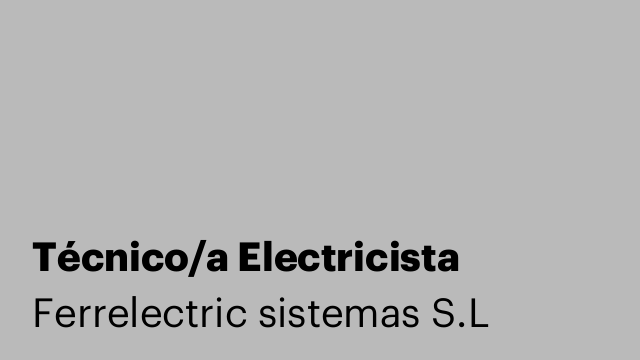 Técnico/a Electricista