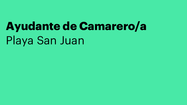 Ayudante de Camarero/a