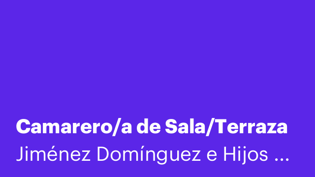 Camarero/a de Sala/Terraza