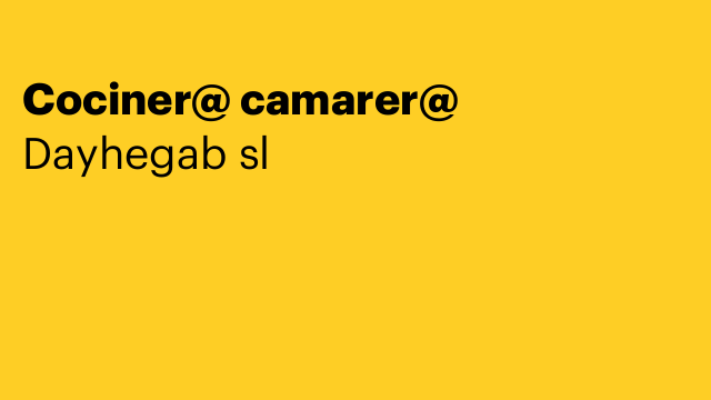 Cociner@ camarer@