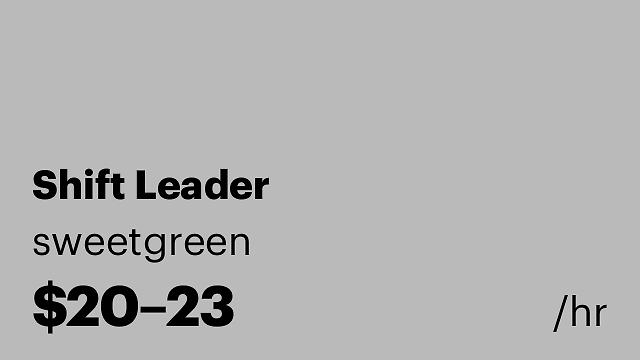 Shift Leader