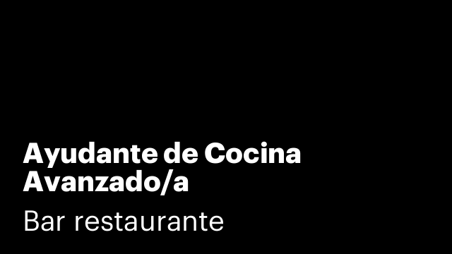 Ayudante de Cocina Avanzado/a