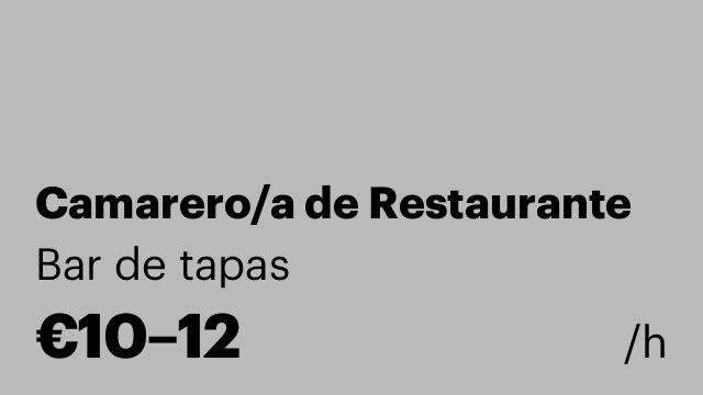 Camarero/a de Restaurante