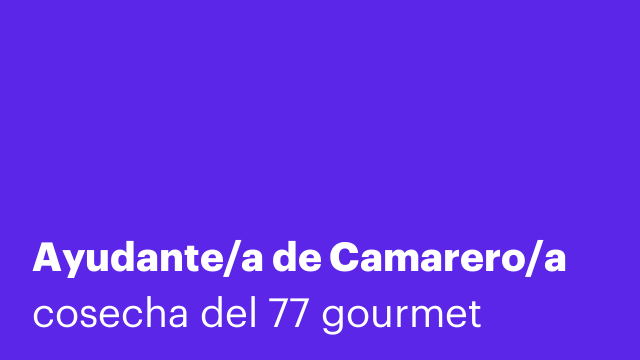 Ayudante/a de Camarero/a