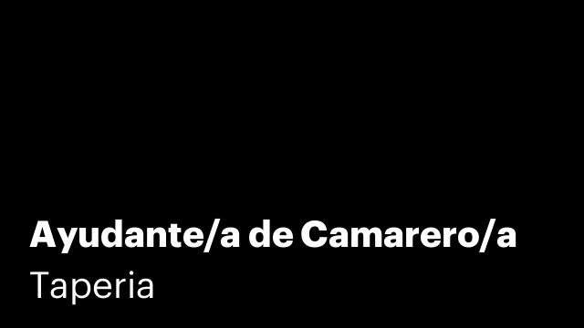 Ayudante/a de Camarero/a