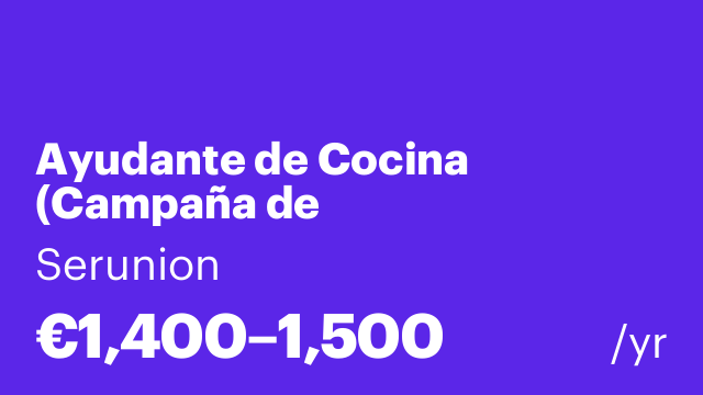 Ayudante de Cocina (Campaña de Verano_Sustituciones) [SYDC]
