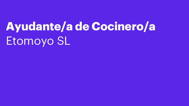 Ayudante/a de Cocinero/a