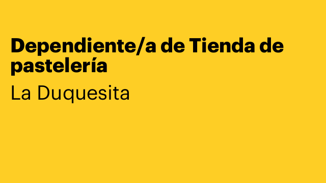 Dependiente/a de Tienda de pastelería