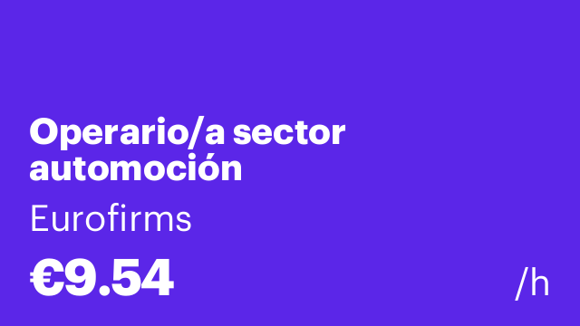 Operario/a sector automoción