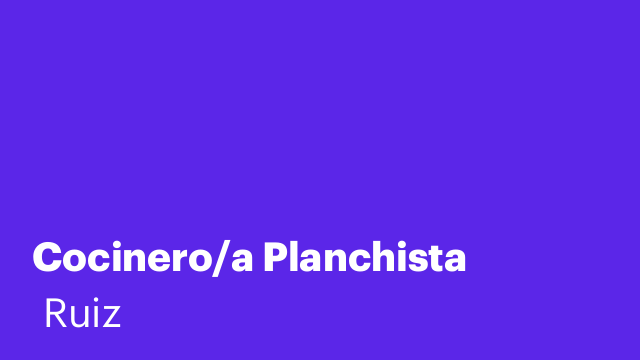 Cocinero/a Planchista