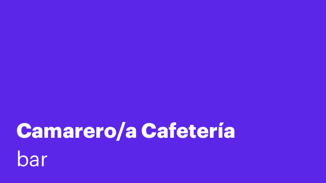 Camarero/a Cafetería