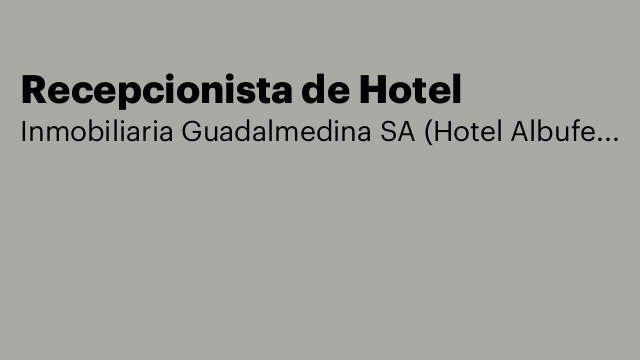 Recepcionista de Hotel