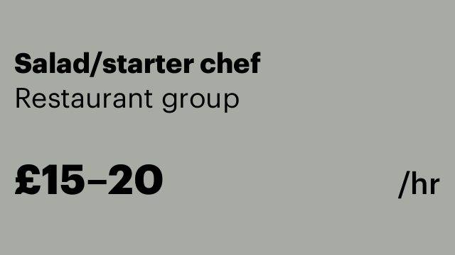 Salad/starter chef
