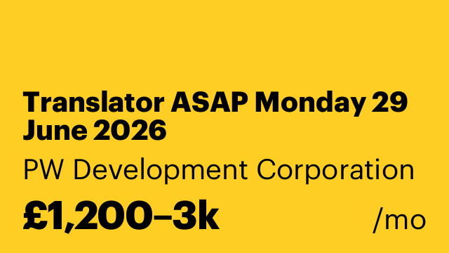 Translator ASAP Monday 29 June 2026