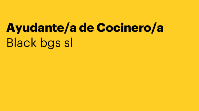 Ayudante/a de Cocinero/a