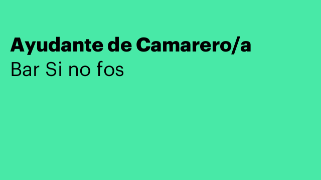 Ayudante de Camarero/a