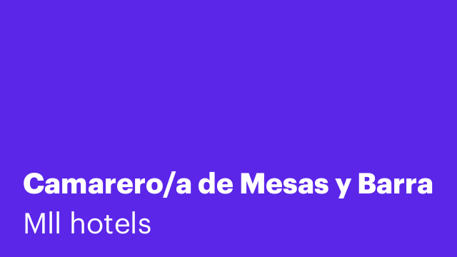 Camarero/a de Mesas y Barra