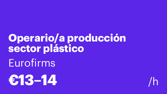 Operario/a producción sector plástico