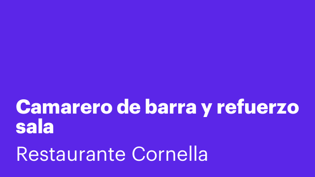 Camarero de barra y refuerzo sala