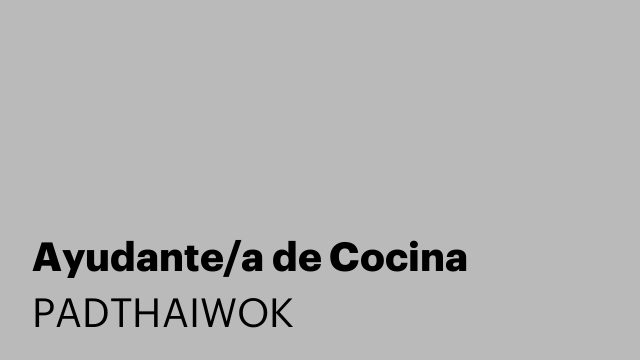 Ayudante/a de Cocina