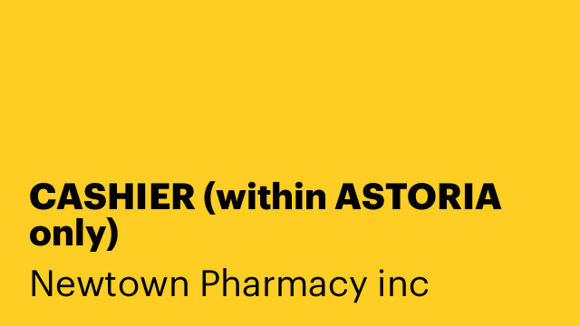 CASHIER (within ASTORIA only)