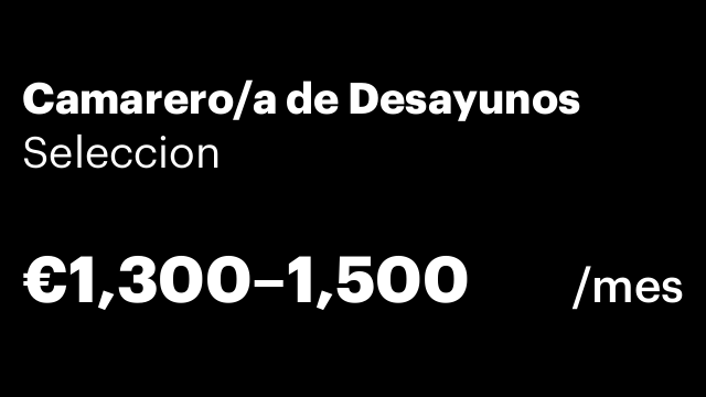 Camarero/a de Desayunos