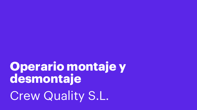 Operario montaje y desmontaje
