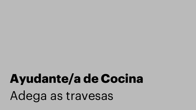 Ayudante/a de Cocina