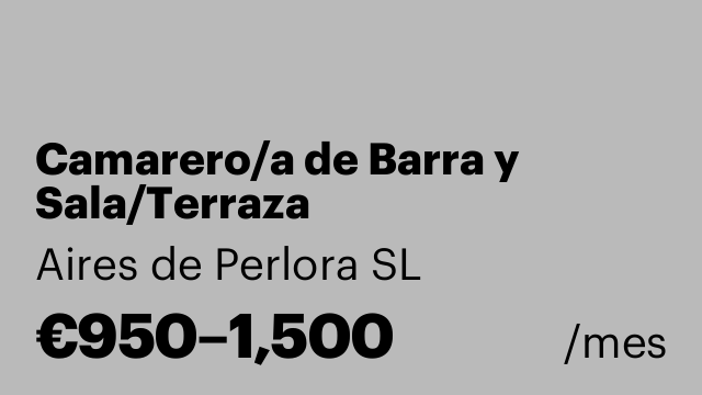 Camarero/a de Barra y Sala/Terraza