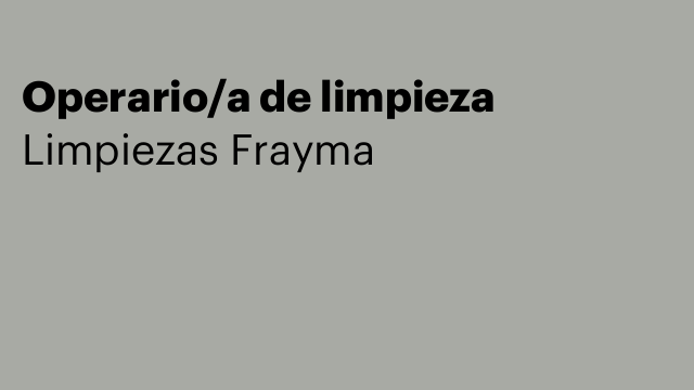 Operario/a de limpieza