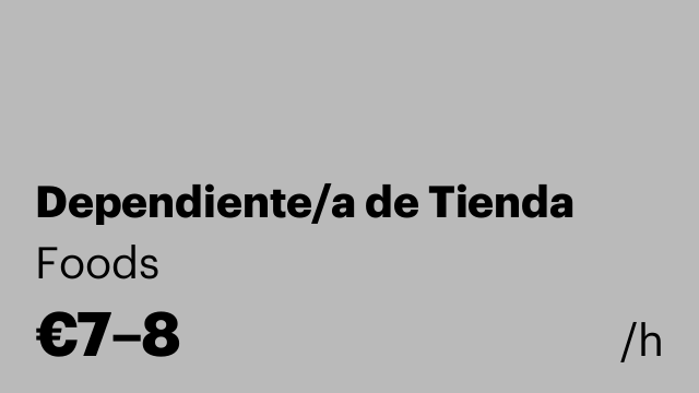 Dependiente/a de Tienda