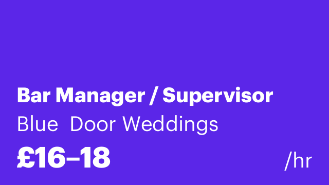 Bar Manager / Supervisor