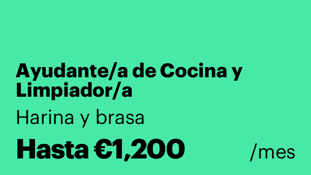 Ayudante/a de Cocina y Limpiador/a