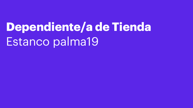 Dependiente/a de Tienda