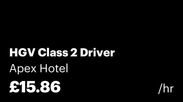 HGV Class 2 Driver