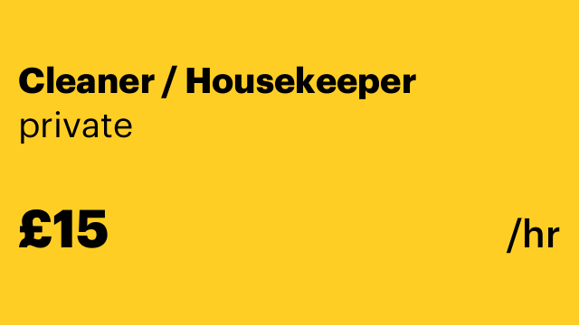 Cleaner / Housekeeper
