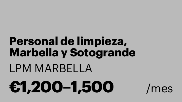 Personal de limpieza, Marbella y Sotogrande