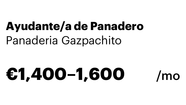 Ayudante/a de Panadero