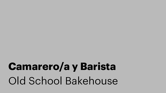Camarero/a y Barista