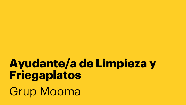 Ayudante/a de Limpieza y Friegaplatos