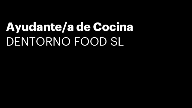 Ayudante/a de Cocina