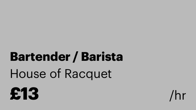 Bartender / Barista